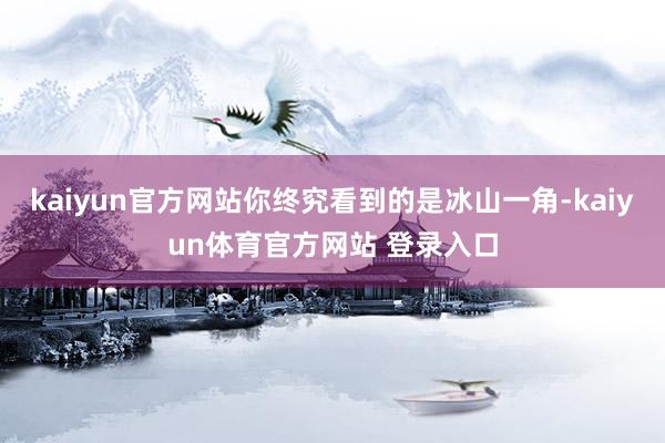 kaiyun官方网站你终究看到的是冰山一角-kaiyun体育官方网站 登录入口