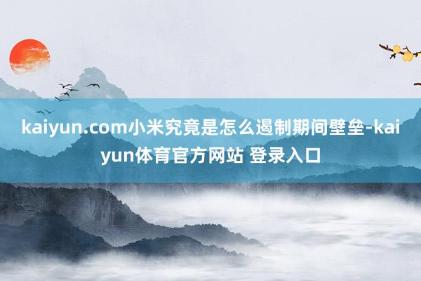 kaiyun.com小米究竟是怎么遏制期间壁垒-kaiyun体育官方网站 登录入口