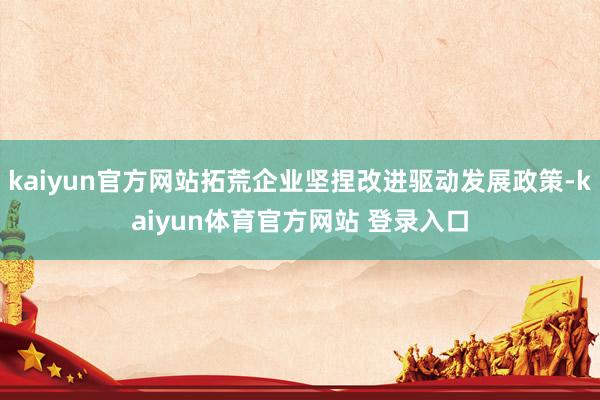 kaiyun官方网站拓荒企业坚捏改进驱动发展政策-kaiyun体育官方网站 登录入口